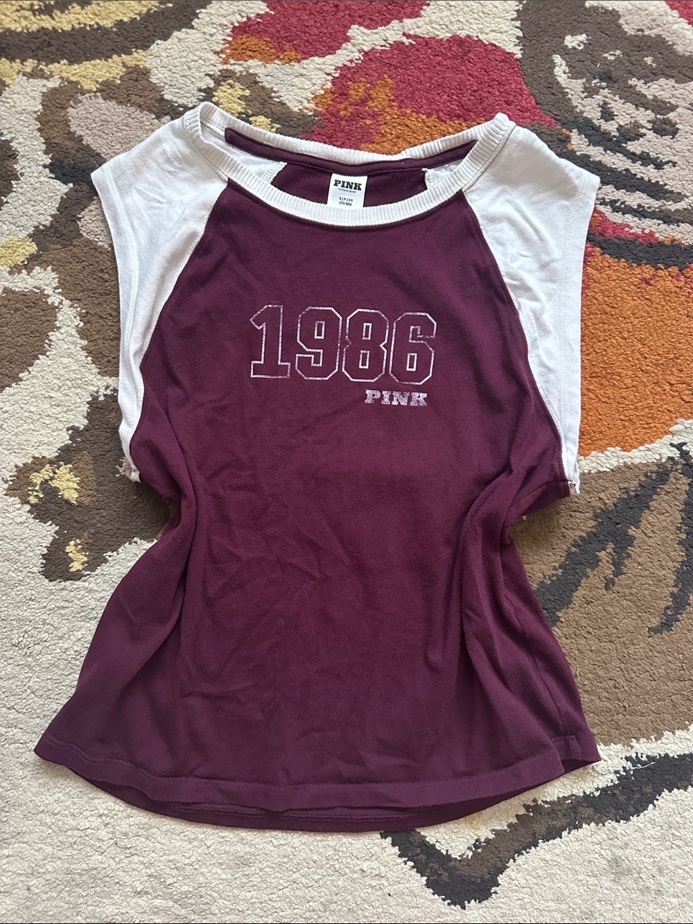Victoria's Secret PINK 1986 Raglan Baby Tee | Size Small